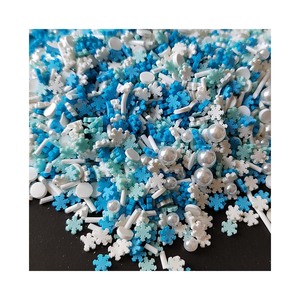Copo de Nieve Azul Rodajas de arcilla polimérica Globo de nieve Slime Toppings Diyies - Product Image 1