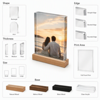 Bloc photo personnalisé en acrylique transparent, plaque photo personnalisée, décoration de bureau, cadeau, impression UV épaisse transparente, souvenir