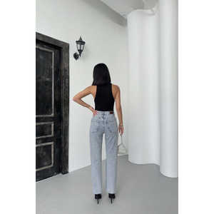 Jeans Boyfriend à imprimé léopard respirant pour femmes, taille basse, style gothique, skinny, bootcut, nœud floral, design déchiré, style camionneur - Product Image 4