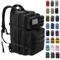 Sac à dos tactique Trailpop personnalisé avec logo, imperméable, pour le voyage, la randonnée, la chasse, le camping, l'escalade, noir, 45L, sac de sport