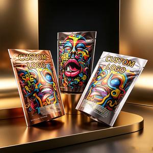 Custom Soft <b>Biodegradable</b> 3.5g/7g/14g Edible Food <b>Packaging</b> Stand Doypack Pouches Zipper Top Smell Proof Custom Logo for Snack - Product Image 3
