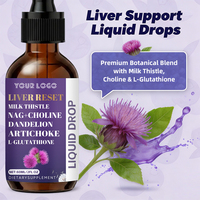 Mélange d'herbes pour le soutien hépatique, gouttes liquides, extrait composé de chardon-Marie et de choline, 60 ml, source végétale naturelle, complément nutritionnel