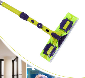 Outil de nettoyage des vitres P1319, brosse rotative à tête en silicone, épurateur <span class=keywords><strong>double</strong></span> <span class=keywords><strong>face</strong></span>, tige télescopique, essuie-glace, nettoyeur de vitres, <span class=keywords><strong>raclette</strong></span> pour fenêtres - Product Image 1
