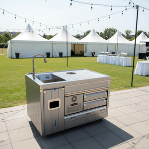 Station de cocktails professionnelle en acier inoxydable avec équipement, station de bar à cocktails durable - Product Image 1