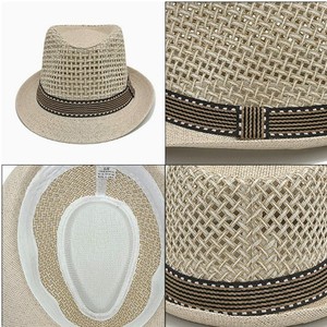 Sombreros Fedora de Paja <span class=keywords><strong>Cubana</strong></span> SOLPOP Estilo Años 20, para Hombres y Mujeres, Ala Corta, Unisex, para Protección Solar Diaria - Product Image 3