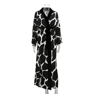 Imprimé Mode Longues Robes <span class=keywords><strong>Tendance</strong></span> Dames Chic Satin Longue Sexs Robes Femmes De Nuit <span class=keywords><strong>Robe</strong></span> Dame Élégant Pour Femme - Product Image 4
