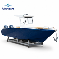 Bateau à console centrale en aluminium sur mesure de 27 pieds avec grand canapé lounge pour fêtes, réservoir de carburant de 350 L, deux moteurs de 150 CV, pour la pêche récréative