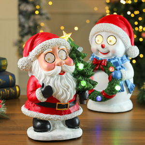 Tree-shaped resin Santa Claus light-up music box ornament, Christmas decoration, Christmas Valentine's Day gift for children. - Product Image 2
