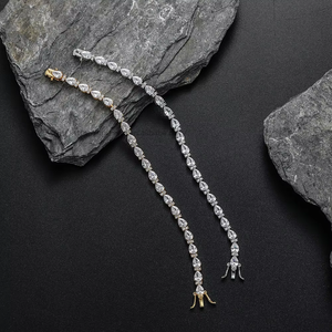 กำไลข้อมือเพชรทรงหยดน้ำสำหรับผู้ชายและผู้หญิงสไตล์ยุโรปและอเมริกา ประดับเพชรทรงหยดน้ำและทรงกลม ดีไซน์ใหม่ สามารถเลือกแบบได้ - Product Image 3