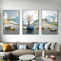 Peinture murale triptyque en porcelaine de cristal, décoration d'intérieur de luxe, cadre personnalisé, œuvre d'art animale, vente en gros
