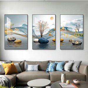 <span class=keywords><strong>Peinture</strong></span> murale <span class=keywords><strong>triptyque</strong></span> <span class=keywords><strong>en</strong></span> porcelaine de cristal, décoration d'intérieur de luxe, cadre personnalisé, œuvre d'art animale, vente <span class=keywords><strong>en</strong></span> gros - Product Image 2