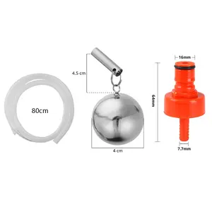 Plastic Pressure Kit Carbonation Cap & Stainless Steel Ball Float & 80cm Silicone Dip Tube For Conical/All Rounder Fermenter/Keg