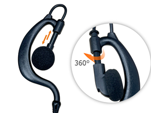 Fabricant prix usine talkie-walkie casque avec micro compatible Kenwood radios 2 broches en forme de G crochet d'oreille (6 ensemble/<span class=keywords><strong>noir</strong></span>) - Product Image 3