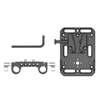 ZGCINE – répartiteur d'alimentation de plaque d'adaptateur de batterie de montage en V avec pince de tige de 15 mm et bras réglable pour Canon Sony DSLR