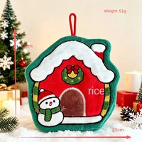 Serviette de toilette pour enfants en polaire corail de Noël, mignonne, à suspendre, douce, absorbante et à séchage rapide pour la maison