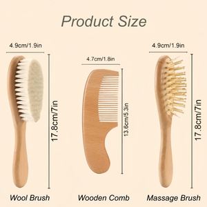 Personalized Baby <b>Brush</b> and Comb Set, Custom Name <b>Hair</b> <b>Brushes</b> for Newborns Girls Boys, <b>Toddler</b> Baby Grooming Kit, 3pcs - Product Image 4