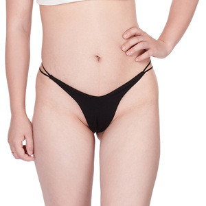 Quần lót bikini hai lớp phong cách Châu Âu mỹ của phụ nữ <span class=keywords><strong>sexy</strong></span> cao khe dây đeo mỏng Logo eo mô hình rắn Bông XL - Product Image 1