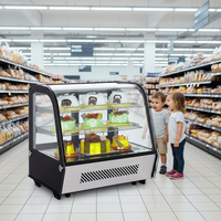 Vitrine Réfrigérée de Comptoir 120L & 160L à Refroidissement Direct pour Gâteaux, Présentoir Réfrigéré, Armoire Réfrigérée de Supermarché