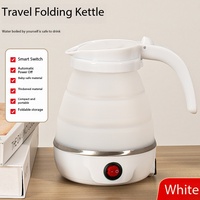 Bouilloire Électrique Pliable Portable en Silicone Alimentaire, Mini Chauffe-Eau de Voyage avec Arrêt Automatique pour Hôtels et Voyages d'Affaires