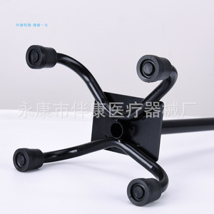 Bâton de marche télescopique en alliage d'aluminium à quatre pieds avec poignée courbée pour aide à la rééducation des personnes âgées - Product Image 4
