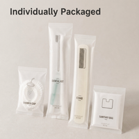 Ensemble d'articles de toilette biodégradables PLA pour hôtel, 7 pièces, kit de salle de bain jetable pour invités