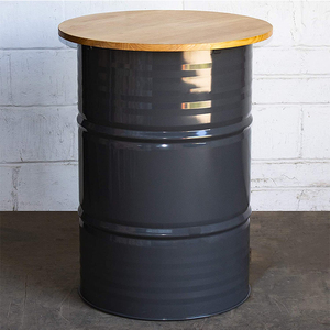 Table de <span class=keywords><strong>bar</strong></span> d'extérieur de qualité supérieure, table de <span class=keywords><strong>bar</strong></span> en fût de fer et chaises avec plateau en bois - Product Image 5