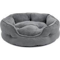 Coussin Nid Apaisant Réversible de Luxe Écologique pour Animaux de Compagnie (Chats et Chiens) en Polaire Sherpa Détachable et Daim, Antidérapant et Solide