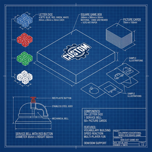 <span class=keywords><strong>Jeu</strong></span> de dés éducatif personnalisé en papier écologique avec cartes illustrées et clochette pour enfants - Product Image 4