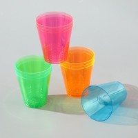 Mini-verres à shot néon en plastique 1oz 2oz pour soirées dans le noir, fournitures de fête et décorations