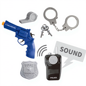 Nouveauté Lucky Toys : Ensemble complet avec gilet réfléchissant, sac, talkie-walkie, badge, <span class=keywords><strong>menottes</strong></span> et sifflet - Product Image 1