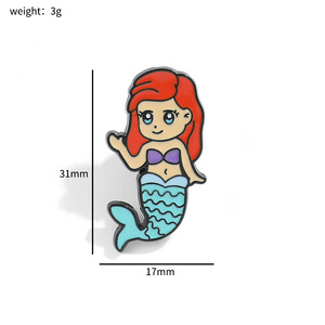 Broches de princesse mignonnes, broches personnalisées de princesse sirène Aisha, épingles en métal de dessin animé en émail, badges de revers, cadeau pour les amis - Product Image 6