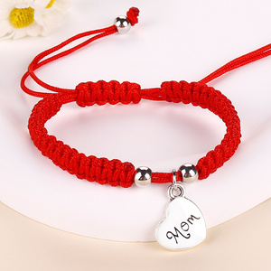 Fatto a mano buona fortuna Pulseras regalo per la festa della <span class=keywords><strong>mamma</strong></span> a mio figlio figlia gioielli per la famiglia regali braccialetti per <span class=keywords><strong>mamma</strong></span> con stringa rossa - Product Image 6