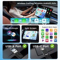 Boîte multimédia 2 en 1 Wifi6 Android Car Play Ai Box Mini Ultra2 Streaming Portable Dongle sans fil Carplay Adaptateur USB Usbc Spotify
