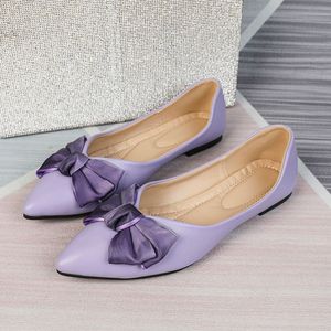 Eleganti <span class=keywords><strong>Ballerine</strong></span> da Donna con <span class=keywords><strong>Punta</strong></span> Affusolata, Tomaia Morbida in PU, Dettaglio Fiocco Grande, Scarpe Basse per Ufficio, Matrimoni e Uso Quotidiano - Product Image 3