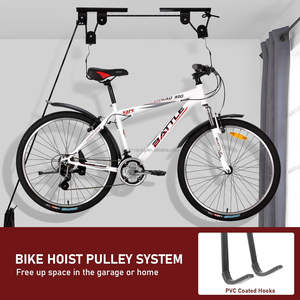 Système de poulie de plafond pour rangement de <span class=keywords><strong>garage</strong></span> Yonk, lot de 2, pour kayak, canoë, levage de marchandises, échelle, robuste, capacité de 120 lb - Product Image 2