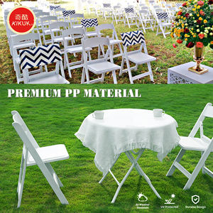 ชุดเก้าอี้พับแบบพกพาสีขาวทันสมัย 4 ตัว เก้าอี้พลาสติกนั่งสบาย เบาะนุ่ม พับเก็บได้ กันน้ำ สำหรับห้องนั่งเล่นและห้องครัว - Product Image 5