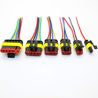 Konektor Amp Tahan Air 1/2/3/4/5/6 Pin untuk Mobil, Konektor Listrik Otomotif, Kabel Harness Otomatis untuk HID