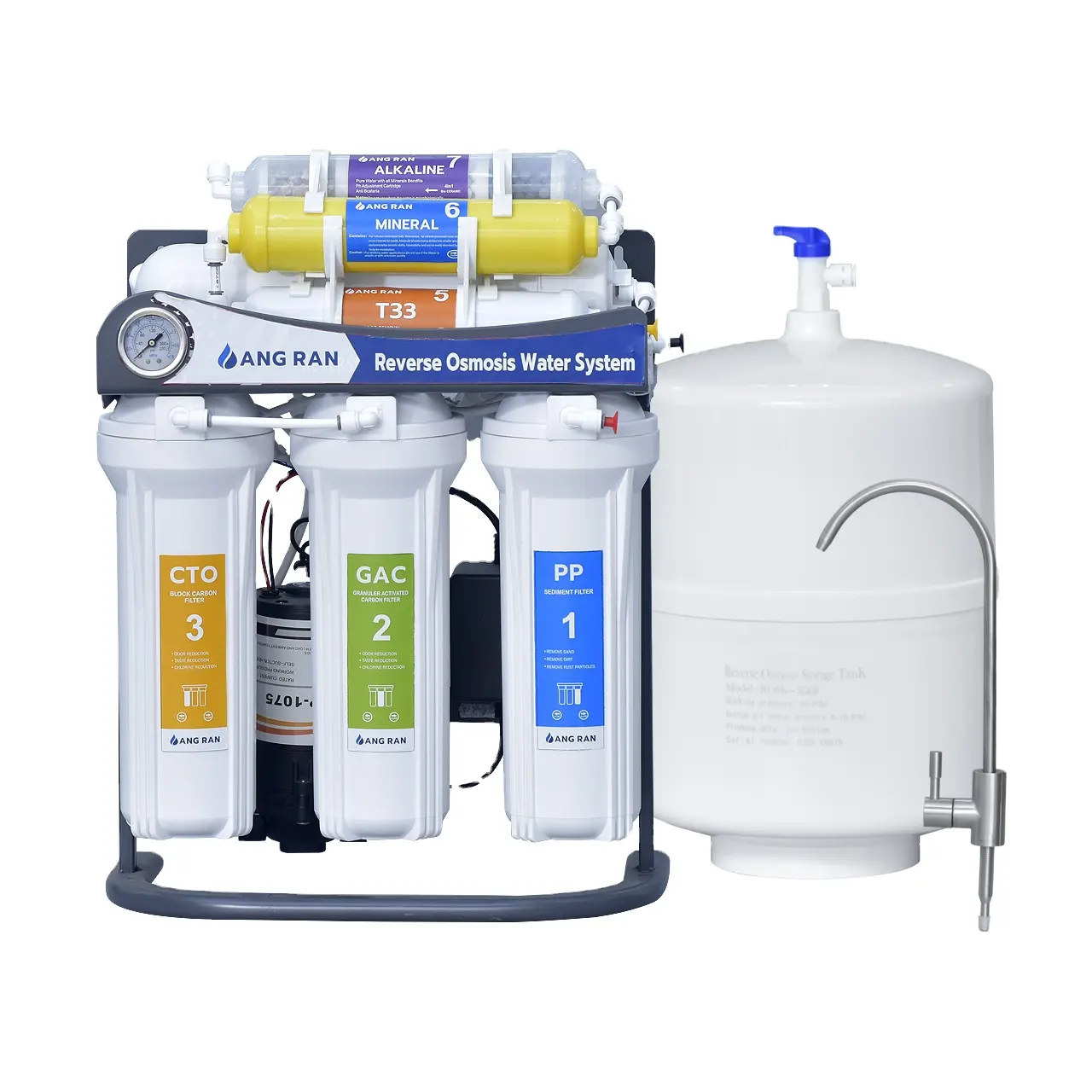Purificateur d'eau par osmose inverse bénéfique système de purificateur d'eau à 7 étages pour purificateur d'eau potable à domicile Osmose Inversa De 7