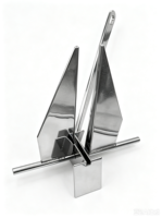 Ancre Danforth en acier inoxydable 316 de 1,5 kg, surface polie miroir, anti-corrosion, pièce de rechange pour bateau