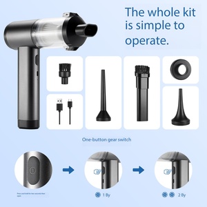 पोर्टेबल वायरलेस हैंडहेल्ड एब्स कार वैक्यूम क्लीनर usb चार्ज ब्रशलेस 16000 पा सक्शन पावर तीन गियर सफेद - Product Image 4