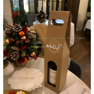 Tùy chỉnh đôi rượu vang chai tàu sân bay sóng gấp rượu vang Túi Quà Tặng hộp Carton Đóng Gói với xử lý - Product Image 6