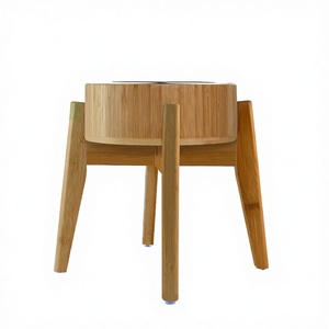 Juego de Platos para Comida de Perros y Gatos Grandes, Resistentes al Calor, Antideslizantes, de Madera Pulida Clásica y Ecológica, para Camping, con Muestra Gratis - Product Image 3