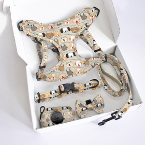 Collar ajustable de boutique de mascotas con estampado colorido para perro, arnés táctico grande para perro, chaleco, Correa resistente y kit de bolsa para caca de perro - Product Image 2