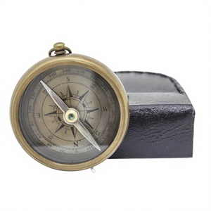 Gold Luxury <b>Compass</b> Wholesale Brass <b>Antique</b> Round <b>Compass</b> With Leather Case Custom Logo Metallic <b>Compass</b> Wholesale Prices - Product Image 1