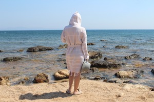 Albornoz de taparrabos Sultan Lux con capucha de algodón de manga larga de secado rápido, bata suave colorida, albornoz para mujer, albornoz para hombre - Product Image 4