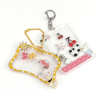  Breloque shaker transparente en plastique personnalisée, porte-clés shaker en acrylique transparent avec paillettes, motif dessin animé anime personnalisé