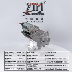 Motor de Arranque YTM 12V 0.6KW para <span class=keywords><strong>Honda</strong></span> GX610 Multiquip AR13HA OE 31200ZJ1841 P/N CST40212AS Reemplazo Tipo <span class=keywords><strong>WAI</strong></span> - Product Image 1