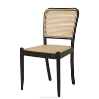Chaise de salle à manger en rotin de style nordique avec dossier en rotin et assise rembourrée en bois de hêtre, dossier en rotin, osier WD-1607C