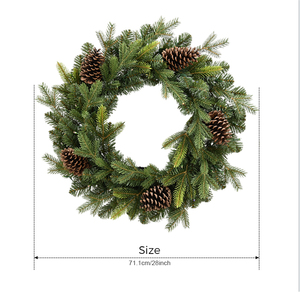 Couronne de Noël artificielle ronde personnalisée en gros, écologique, avec des cônes de pin - Product Image 1
