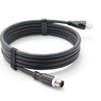 M12 12 Pin Macho a RJ45 Cable de alta flexibilidad para actuadores de cámara Cognex Sensores Industrial Ethernet Fieldbus